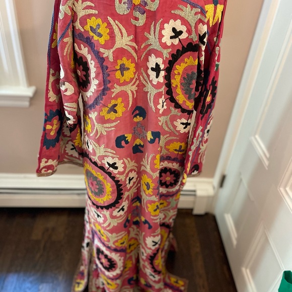 Uzbek chapan Handmade Embroidered Uzbekistan SUZANI Antique Caftan dress Vintag - Picture 8 of 9
